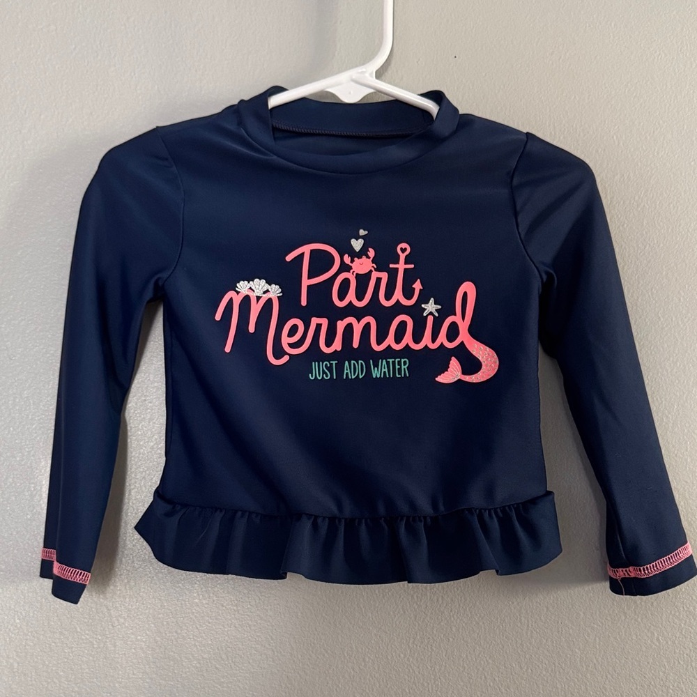 Navy Blue Kids Swim Top - Part Mermaid